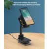 Összecsukható 2in1 Vezeték nélküli Qi 10W gyorstöltő állvány, töltőállomás fekete thumbnail