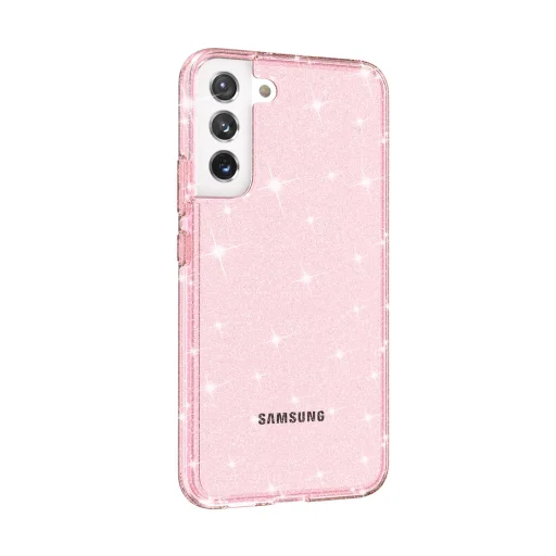 Samsung Galaxy S22 TPU áttetsző shining tok rose gold Alphajack - 4