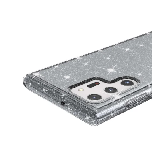 Samsung Galaxy S22 Ultra TPU áttetsző shining tok fekete Alphajack - 13