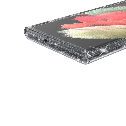 Samsung Galaxy S22 Ultra TPU áttetsző shining tok fekete Alphajack - 17