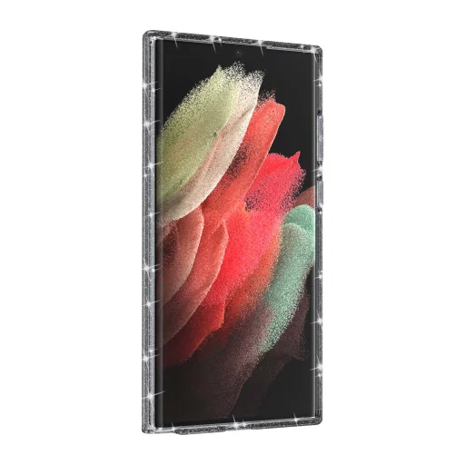 Samsung Galaxy S22 Ultra TPU áttetsző shining tok fekete Alphajack - 9