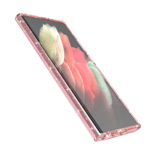 Samsung Galaxy S22 Ultra TPU áttetsző shining tok rose gold Alphajack - 13