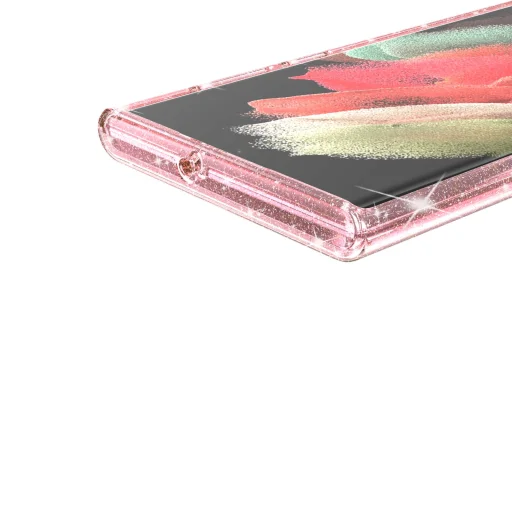 Samsung Galaxy S22 Ultra TPU áttetsző shining tok rose gold Alphajack - 3