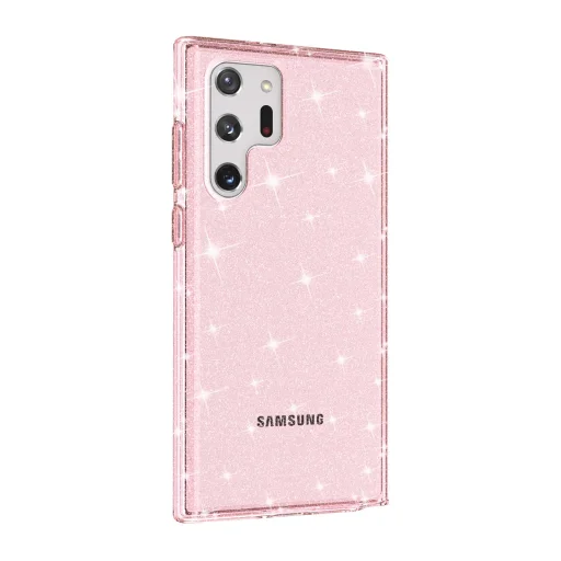 Samsung Galaxy S22 Ultra TPU áttetsző shining tok rose gold Alphajack - 8