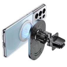 USAMS CD170 Mágneses autós telefontartó szellőzőre, vezeték nélküli 15W töltéssel szürke Magsafe