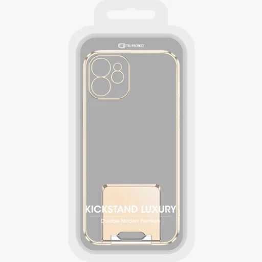 iPhone 13 Pro Max Tel Protect Kickstand Luxury tok támasztékkal arany - 8