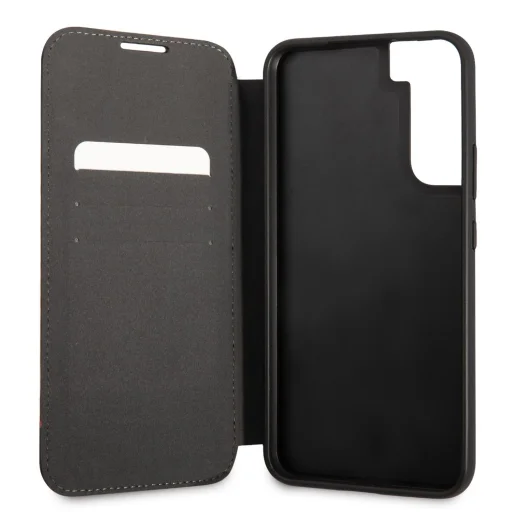 Samsung Galaxy S22+ Plus BMW M PC / TPU Tricolor Carbon hatású fliptok fekete (BMBKS22MPUCARTCBK) - 2