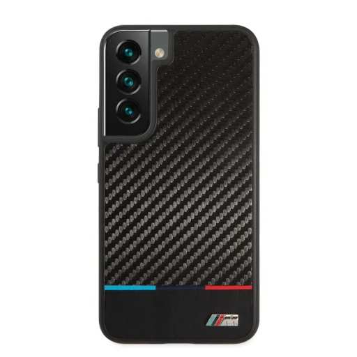 Samsung Galaxy S22 BMW M PC / TPU Tricolor Stripes hatású tok fekete (BMHCS22SPUCARTCBK) - 5