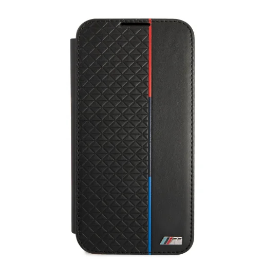 Samsung Galaxy S22+ Plus BMW PU Triangles Tricolor fliptok fekete (BMBKS22MTRTBK) - 4