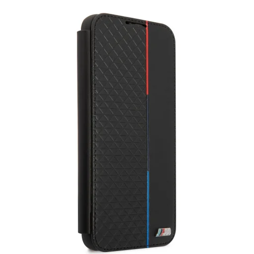 Samsung Galaxy S22+ Plus BMW PU Triangles Tricolor fliptok fekete (BMBKS22MTRTBK) - 6