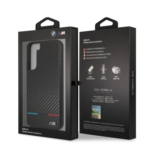 Samsung Galaxy S22+ Plus BMW M PC / TPU Tricolor Stripes hatású tok fekete (BMHCS22MPUCARTCBK) - 5