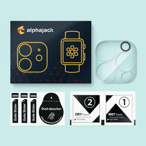 iPhone 14 Pro / 14 Pro Max kamera lencse védő üvegfólia 3D 1db Alphajack - 3