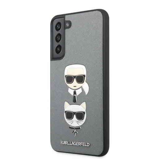 Samsung Galaxy S22+ Plus Karl Lagerfeld Karl Choupette Saffiano tok ezüst (KLHCS22MSAKICKCSL) - 1