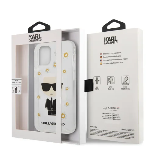iPhone 12 / 12 Pro Karl Lagerfeld Ikonik Flower tok átlátszó (KLHCP12MHFLT) - 3