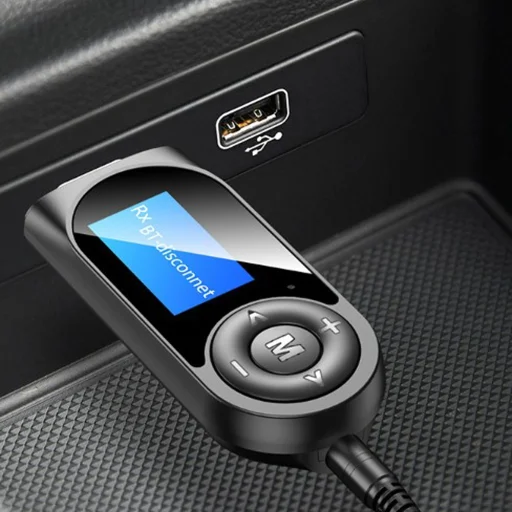 Bluetooth USB-3.5mm audio adapter adó/vevő audio-streaming TV-hez, számítógéphez, autóhoz LCD kijelzővel (T13) - 3