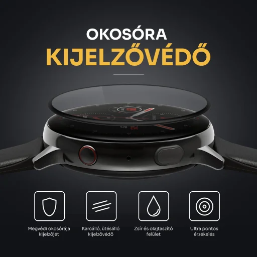 Apple Watch 7 (45mm) 1db Prémum kijelzővédő üvegfólia fekete kerettel Alphajack - 3