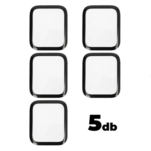 Apple Watch 7 (41mm) 5db PMMA kijelzővédő fólia fekete kerettel - 1