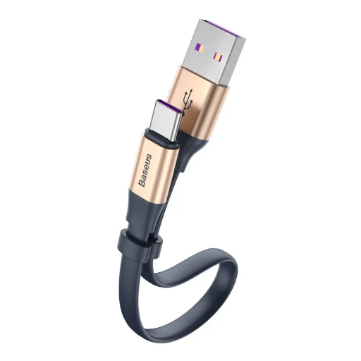 Baseus Simple HW Gyorstöltésre alkalmas adatkábel USB - USB Type-C 5A 40W 23cm arany (CATMBJ-BV3) - 3