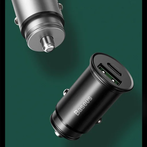 Baseus Univerzális Szivargyújtós töltő PPS Smart USB - USB Type-C 30W QC 4.0 QC4 + PD 3.0 VOOC SCP AFC MTKPE fekete (CCYS-C01) - 12