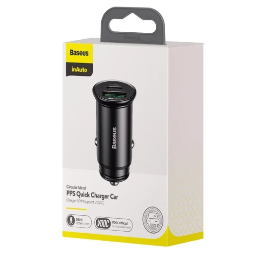 Baseus Univerzális Szivargyújtós töltő PPS Smart USB - USB Type-C 30W QC 4.0 QC4 + PD 3.0 VOOC SCP AFC MTKPE fekete (CCYS-C01) - 4