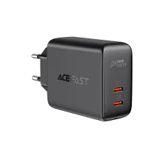 Acefast A9 fali töltő 2x USB Type C 40W PPS PD QC 3.0 AFC FCP fekete