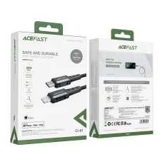 Acefast C1-01 MFI USB Type C - Lightning kábel 1.2m 30W 3A fekete