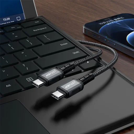 Acefast C1-03 USB Type C - USB Type C kábel 1.2m 60W (20V / 3A) szürke - 6