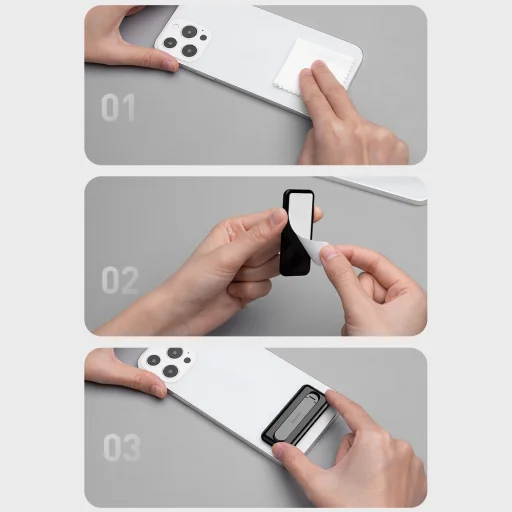 Baseus Hátlapi öntapadós telefon támasztó, tartó fekete (LUXZ000001) - 25