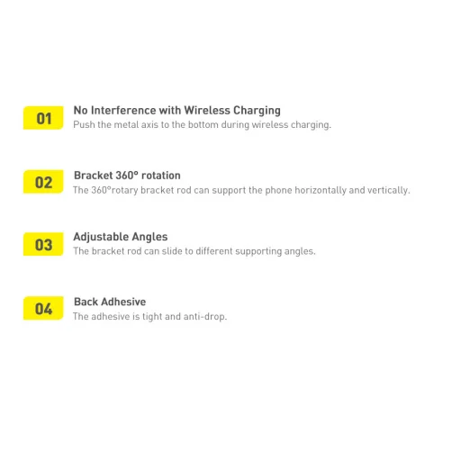 Baseus Hátlapi öntapadós telefon támasztó, tartó fekete (LUXZ000001) - 7