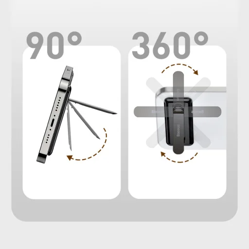 Baseus Hátlapi öntapadós telefon támasztó, tartó fekete (LUXZ000001) - 11