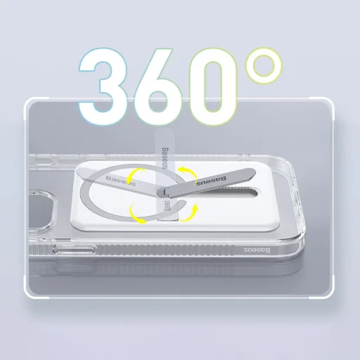 iPhone 13 Baseus Magnetic MagSafe kompatibilis tok támasztékkal átlátszó (ARCX000002) - 13