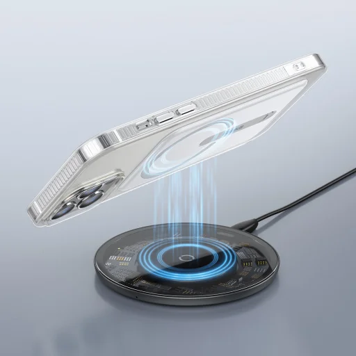 iPhone 13 Pro Baseus Magnetic MagSafe kompatibilis tok támasztékkal átlátszó (ARCX000102) - 18