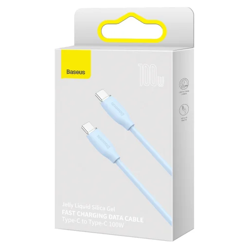 Baseus Jelly USB Type-C - USB Type-C kábel 100W 120cm  kék (CAGD030003) - 4