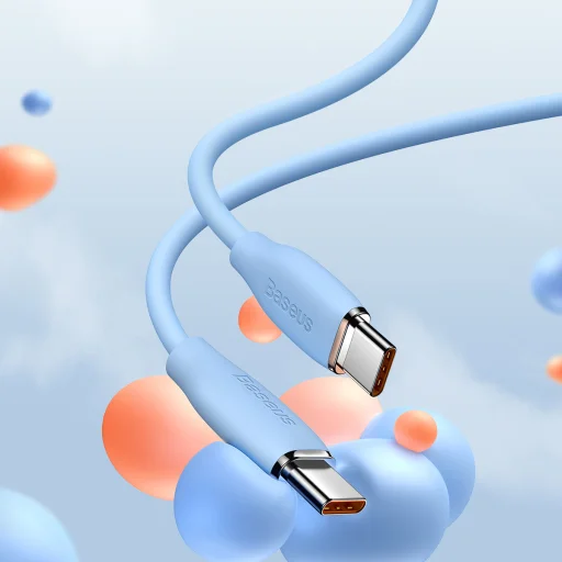 Baseus Jelly USB Type-C - USB Type-C kábel 100W 120cm  kék (CAGD030003) - 11