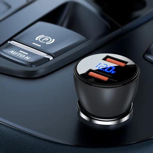 Acefast B7 autós töltő 45W 2x USB QC3.0 AFC FCP SCP fekete - 6