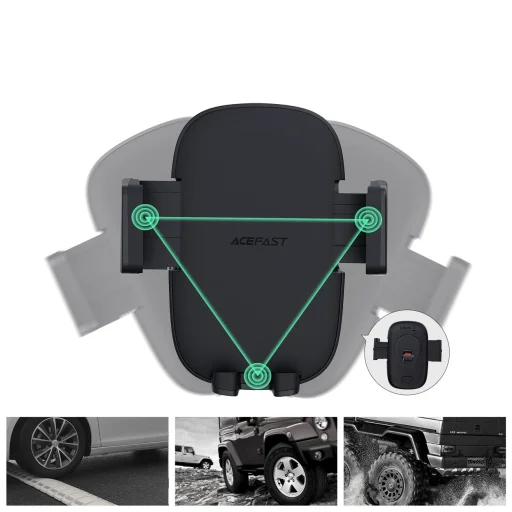 Acefast D5 autós telefontartó műszerfalra és szellőzőrácsra helyezhető fekete - 13