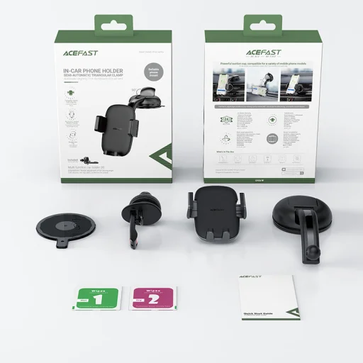 Acefast D5 autós telefontartó műszerfalra és szellőzőrácsra helyezhető fekete - 6