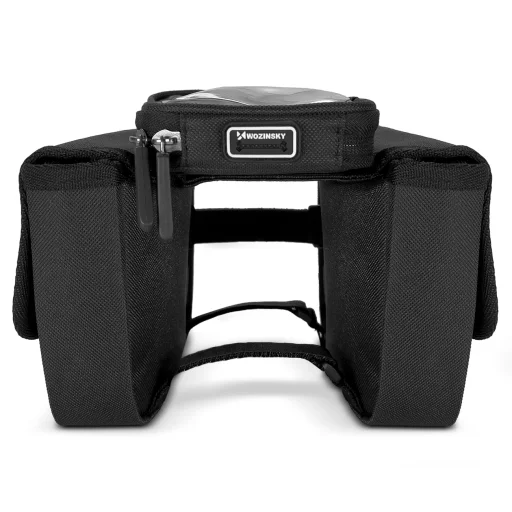 Wozinsky vízálló kerékpártáska vázra helyezhető, telefontartóval 1,5L fekete (WBB26BK) - 6