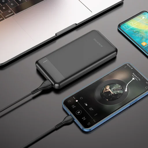 Borofone Incredible BJ19 Powerbank 10000 mAh USB 3.0 + TYPE C PD 20W QC 3.0 18W fekete - 4