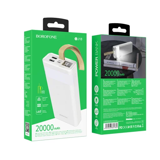 Borofone Coolmy BJ18 Powerbank 20000mAh 2XUSB fehér - 4