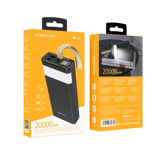 Borofone 20000mAh Coolmy BJ18 Powerbank 2XUSB fekete - 5