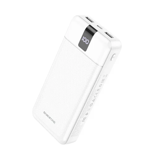 Borofone Mobile BJ20A Powerbank 20000mAh 2XUSB + 3 az 1-ben kábel microUSB, Type C, Lightning fehér - 2