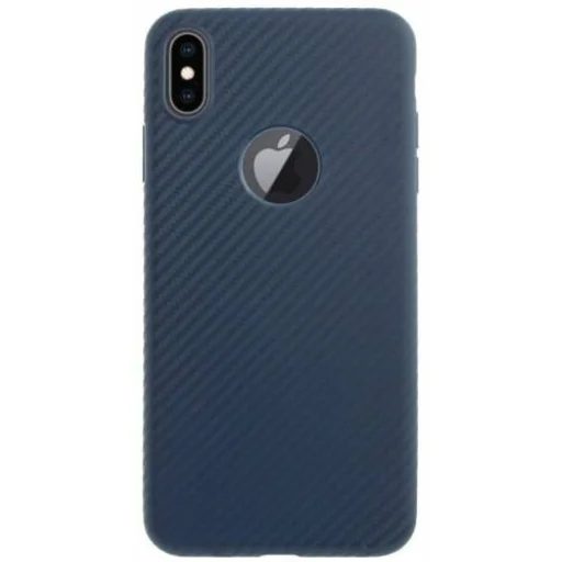 iPhone XS MAX HOCO Delicate Shadow karbonmintás tok sötétkék - 1