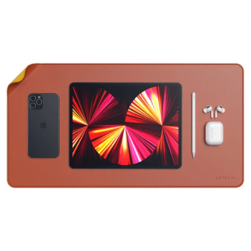 Satechi Eco Leather DeskMate bőr egérpad, sárga - narancs (ST-LDMYO) - 1