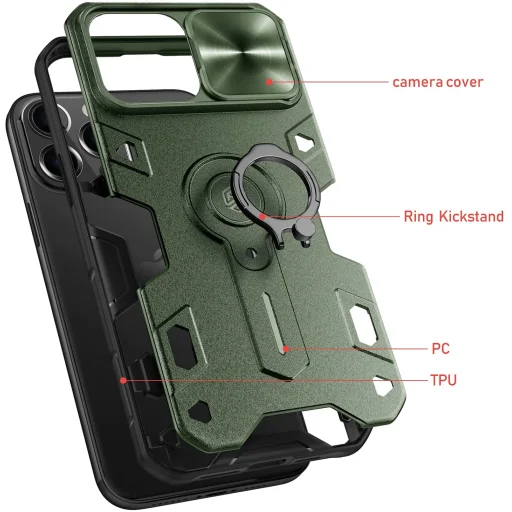 iPhone 13 Pro Max Nillkin CamShield Armor tok zöld - 3
