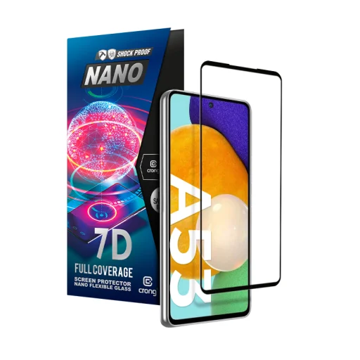 Samsung Galaxy A53 Crong 7D Nano rugalmas üveg hibrid képernyővédő 9H - 1