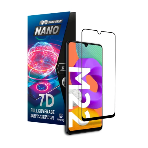 Samsung Galaxy M22 Crong 7D Nano rugalmas üveg hibrid képernyővédő 9H - 3