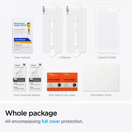 iPhone 7/8/SE 2020/SE 2022 Spigen Crystal Pack tok + üvegfólia Crystal Clear (ACS04355) - 9