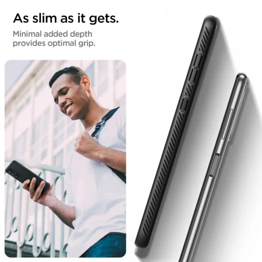 Samsung Galaxy A33 5G Spigen Liquid Air flexibilis TPU gél tok matt fekete - 2