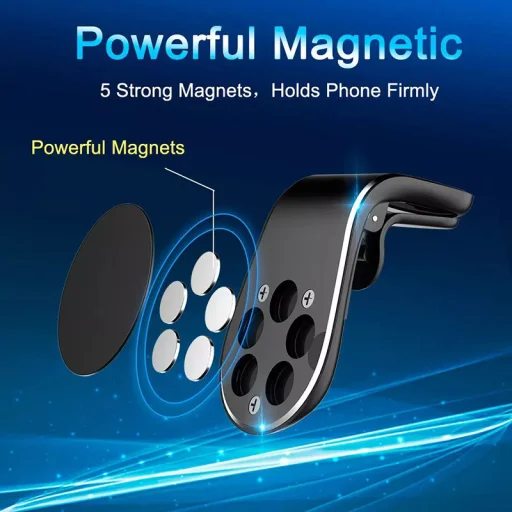 Mágneses autós telefontartó szellőzőrácsra helyezhető - 7